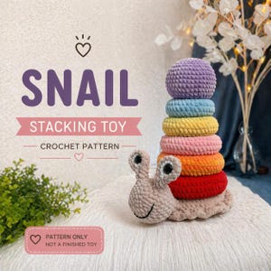Virkmönster för stapelleksak i PDF-format, Amigurumi-pyramid, Montessorileksak, present till småbarn