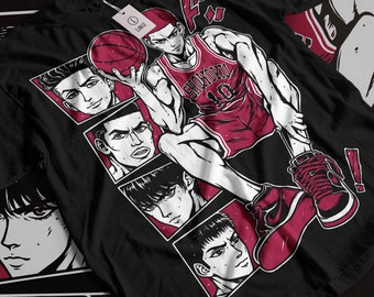 slamdunk tshirt, slamdunk anime, hanamichi sakuragi Shirt, shohoku shirt, slam dunk manga, japanese anime shirt, Kaede Rukawa shirt