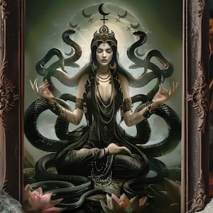Tantric Lilith Goddess Art Print: Esoteric Indian Style