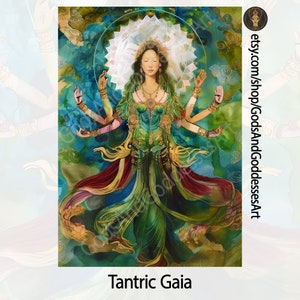 Gaia Mother Earth Goddess Art Print, Wiccan Pagan Decor - Etsy
