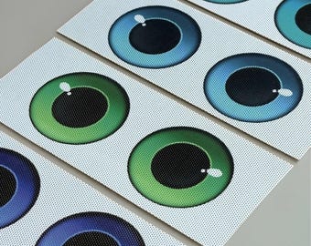 Fursuit eyes - 12 Colors // Sublimated PVC mesh