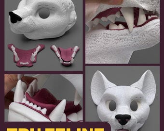 Feline TPU Fursuit Headbase With Moving Jaw
