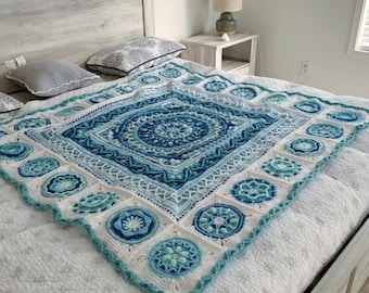 Handmade Mandala Crochet Throw Blanket