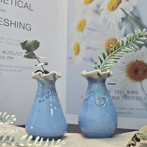 Little Ceramic Vase, Handmade Tiny Pottery, Mommy Pot, Small Plant Pots, Little Glazed Ceramic Pot, Bathroom Decor, Wedding Decor