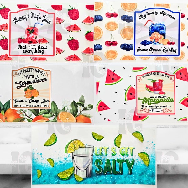 DRINK UP Uvdtf Wraps - Mommy Cup Wraps | Mommy Juice Cup Wraps | Salty Cup Wraps | Mommy Juice Cup Wraps | Ready to Ship Cup Wraps 16oz
