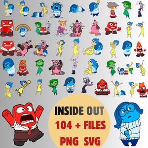 Inside Out SVG PNG Clipart Bundle: Joy, Sadness, Anger (Digital Download)