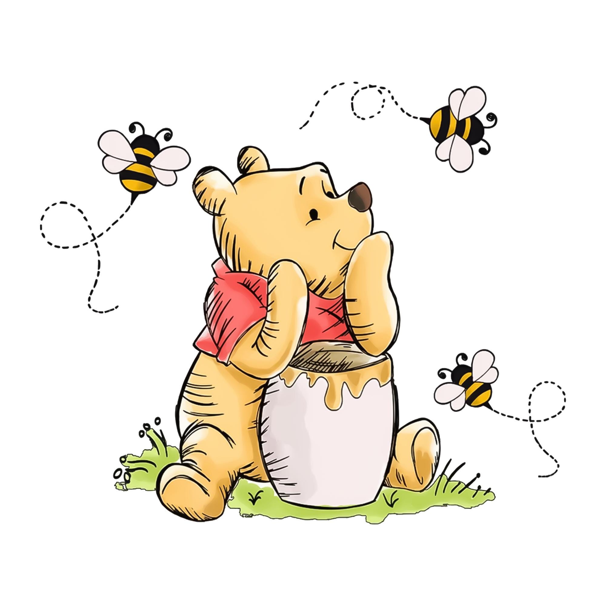 Vintage Winnie The Pooh Clipart Bundle: Classic Pooh Bear PNG SVG (Digital Download)