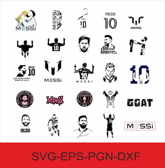 Instant Download... Lionel Messi Bundle , Messi Silhouette, Messi Sticker,Messi +25 Design Svg Png Eps Dxf