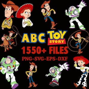 Toy Story Clipart Bundle, Toy Story SVG, Toy Story png and Digital Papers, Buzz Woody SVG, Toy Story alphabet