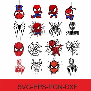 Bundle Spidey SVG en couches, fichiers de coupe pour Cricut et Silhouette, prêt pour (DTG) Direct to Garment, (DTF) Direct to Film, impression Spidey