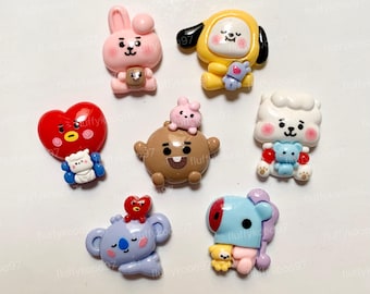 7個セット - BT21 コヤ RJ シューキー マン チミー タタ クッキー 3D