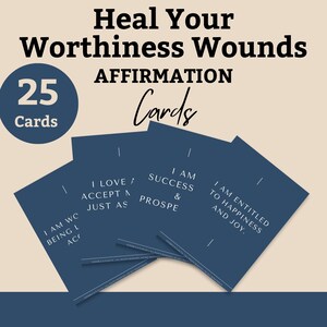 Sana tus heridas de autoestima / Tarjetas de afirmación inspiradoras / Autoestima y confianza / Regalo de atención plena