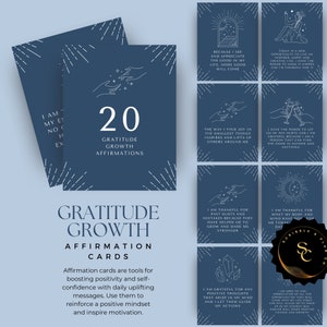 Digitale download dankbetuigingskaarten groei: afdrukbare tool voor zelfzorg en mindfulness voor positief denken