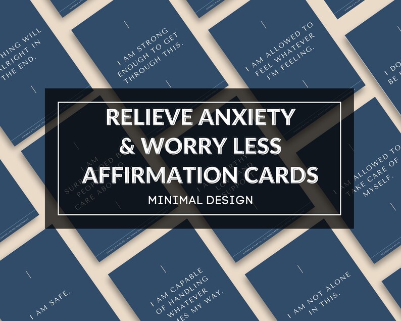 Relieve Anxiety Affirmation Cards - Worry Less & Stress Relief ...