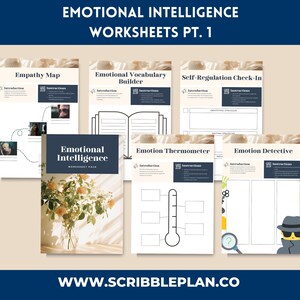 Emotional Intelligence Worksheets Pt.1 Templates: Boost Your EQ Skills with Fun Activities & Exercises for Self-Awareness and Growth