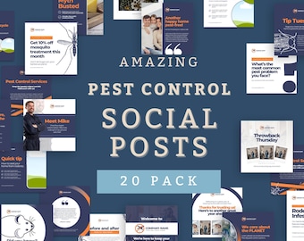 Socialmedia-sjablonen voor ongediertebestrijding | Instagram-bericht | Canvassjablonen | Verdelger | Digitale download | Knaagdierbestrijding