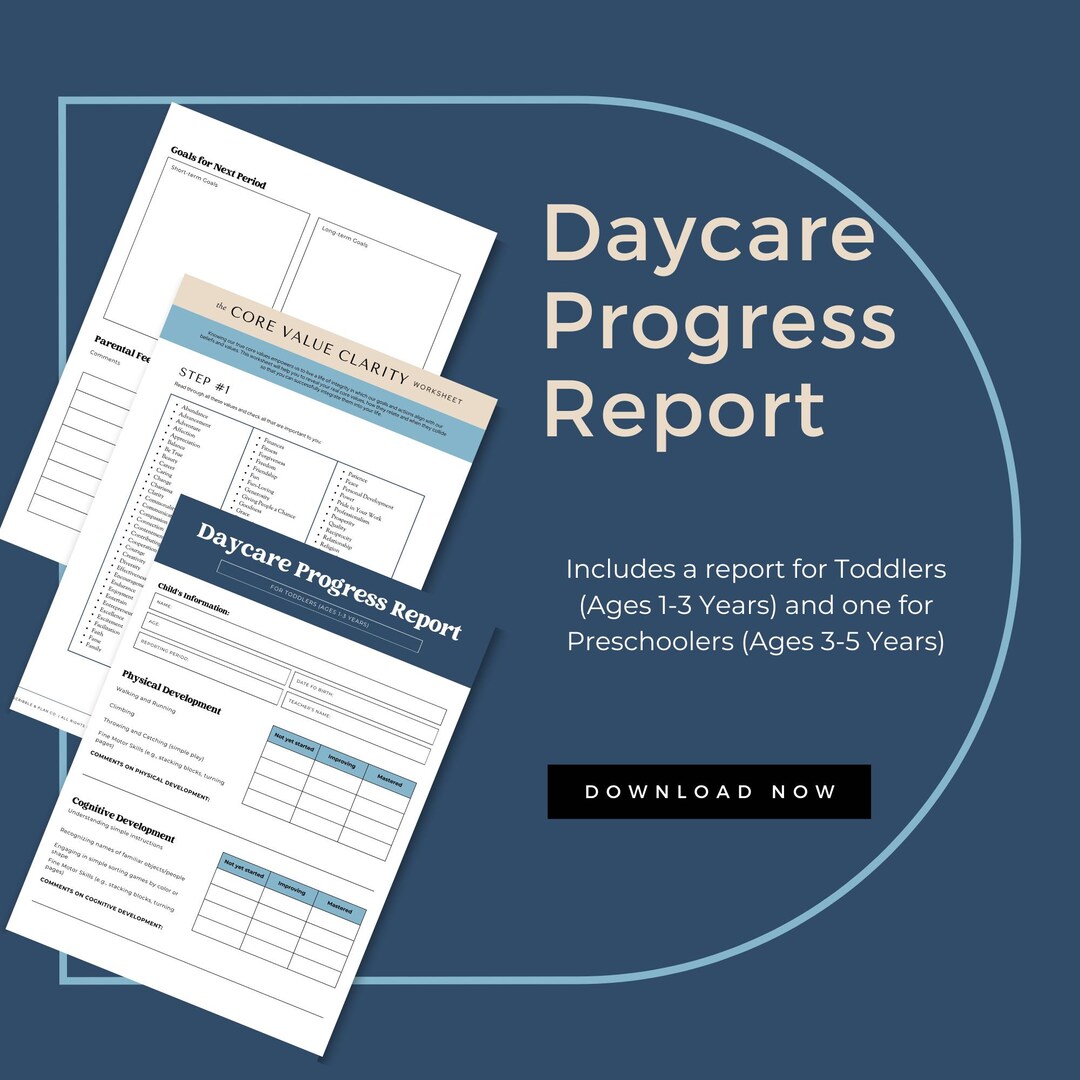 Daycare Progress Report: Fun Informative Child Development Tracker Daycare Progress Report: Fun Informative Child Development Tracker