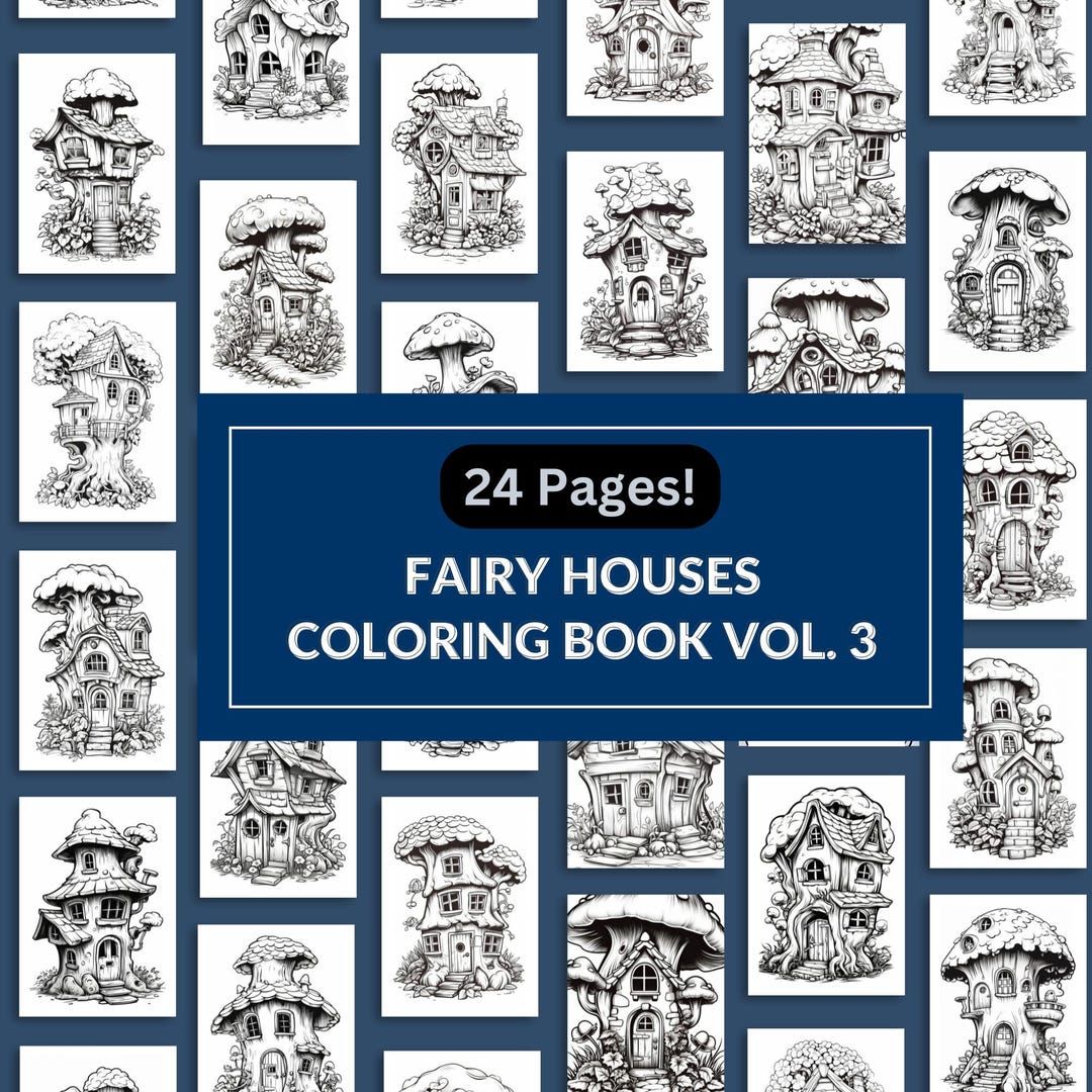 Fairy Houses Coloring Book Volume 3 Intricate Designs for Relaxation