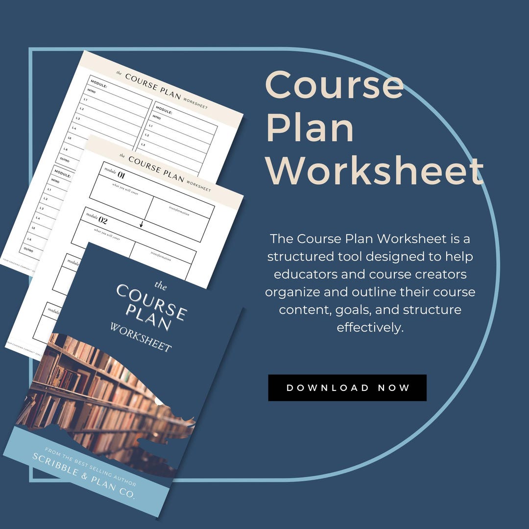 Course Plan Worksheet: Organize Your Lessons, Track Progress & Achieve ...