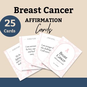 Brustkrebs Affirmationskarten | Positive Affirmation | Gute Besserung Geschenk | Krebs Support Karten | Belastbarkeit