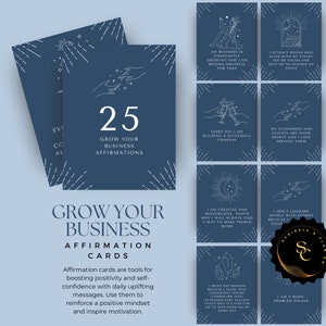 Cartes d'affirmation pour le développement de votre entreprise - Présentation de la réussite et de la motivation des entrepreneurs - Esprit positif, fixation d'objectifs, inspiration quotidienne