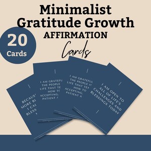 Minimalistische Dankbarkeits-Wachstums-affirmations-Karten | Positives Denken | Achtsamkeitskarten | Seelische Gesundheit | Motivierende Karten