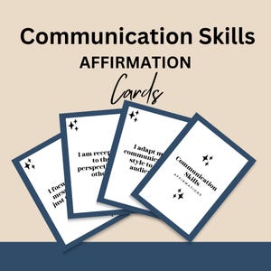 Tarjetas de afirmación de habilidades comunicativas para la confianza y el pensamiento positivo, baraja de motivación diaria, herramientas de atención plena y crecimiento personal.