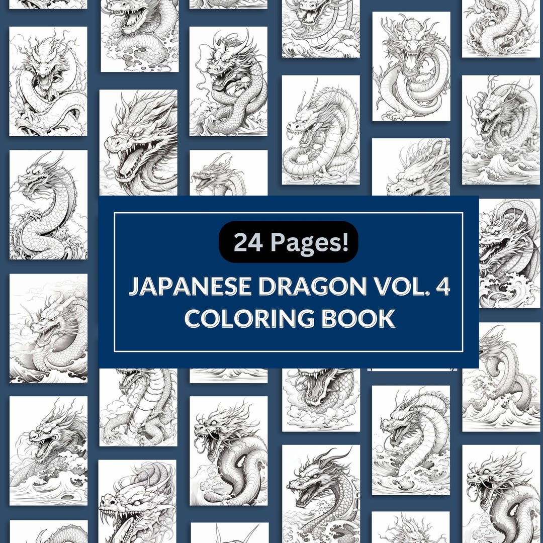 Japanese Dragons Coloring Book Vol. 4 - Intricate Fantasy Designs for ...