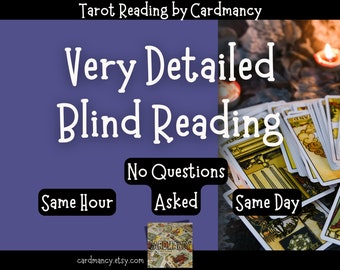 Lectura de Tarot a ciegas muy detallada y sin preguntas Lectura psíquica en la misma hora Asesoramiento espiritual general Lector de cartas de tarot en profundidad el mismo día