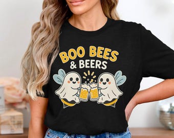 Funny Halloween Boo Bees Shirt, Ghost Beer Drinking Shirt, Boo Bees And Beers Tee, Oktoberfest Drinking Tee, Funny Beer Ghost Shirt