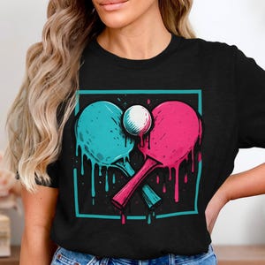 Ping Pong T-Shirt, Funny Table Tennis Shirt, Cute Ping Pong Paddle And Ball Tee, Retro Ping Pong Player Gift, Table Tennis Lover T-Shirt