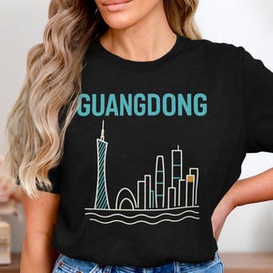 Guangdong China T Shirt, Canton Tower Skyline Tee, Guangzhou City Souvenir Shirt, Urban China Travel Gift, Modern Asia Graphic T Shirt