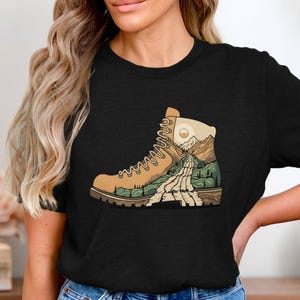Camiseta de senderismo, camiseta de aventura, camiseta de naturaleza al aire libre, camiseta de senderos de montaña, camiseta con gráficos de naturaleza, camiseta de camping y trekking