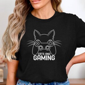 Funny Cat Gamer Shirt, Cats And Gaming T-Shirt, Cute Cat Video Gamer Tee, Cat Lover Gamer Gift, Nerdy Gaming Cat Shirt, Gamer Cat Tee Funny