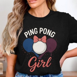 Ping Pong Girl Shirt, Cute Table Tennis Shirt, Funny Ping Pong Paddle Tee, Retro Sports Tee, Table Tennis Lover Gift, Sporty Girl Shirt