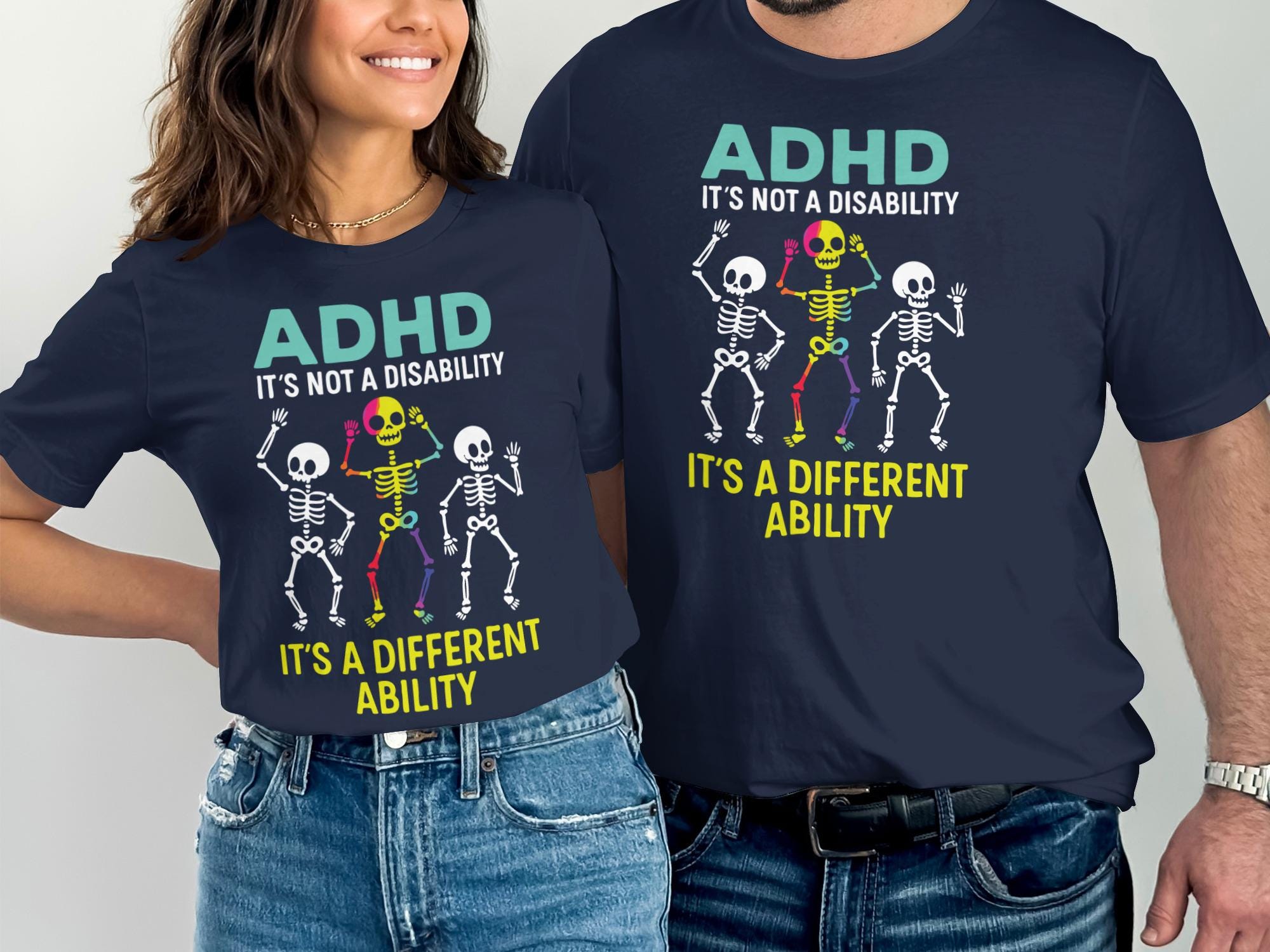 ADHD啓発Tシャツ、障害ではなく能力の違いTシャツ、神経多様性受容T 