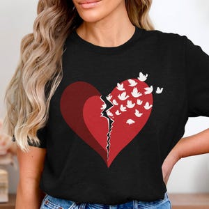 Broken Heart T-Shirt, Emotional Healing Tee, Love and Freedom Graphic Shirt, Artistic Heartbreak Design, Moving On Inspirational Gift
