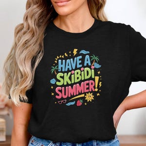 Maglietta estiva Skibidi, maglietta estiva divertente, maglietta meme per adolescenti, maglietta Skibidi Dop Dop, maglietta per le vacanze estive, maglietta Skibidi di tendenza