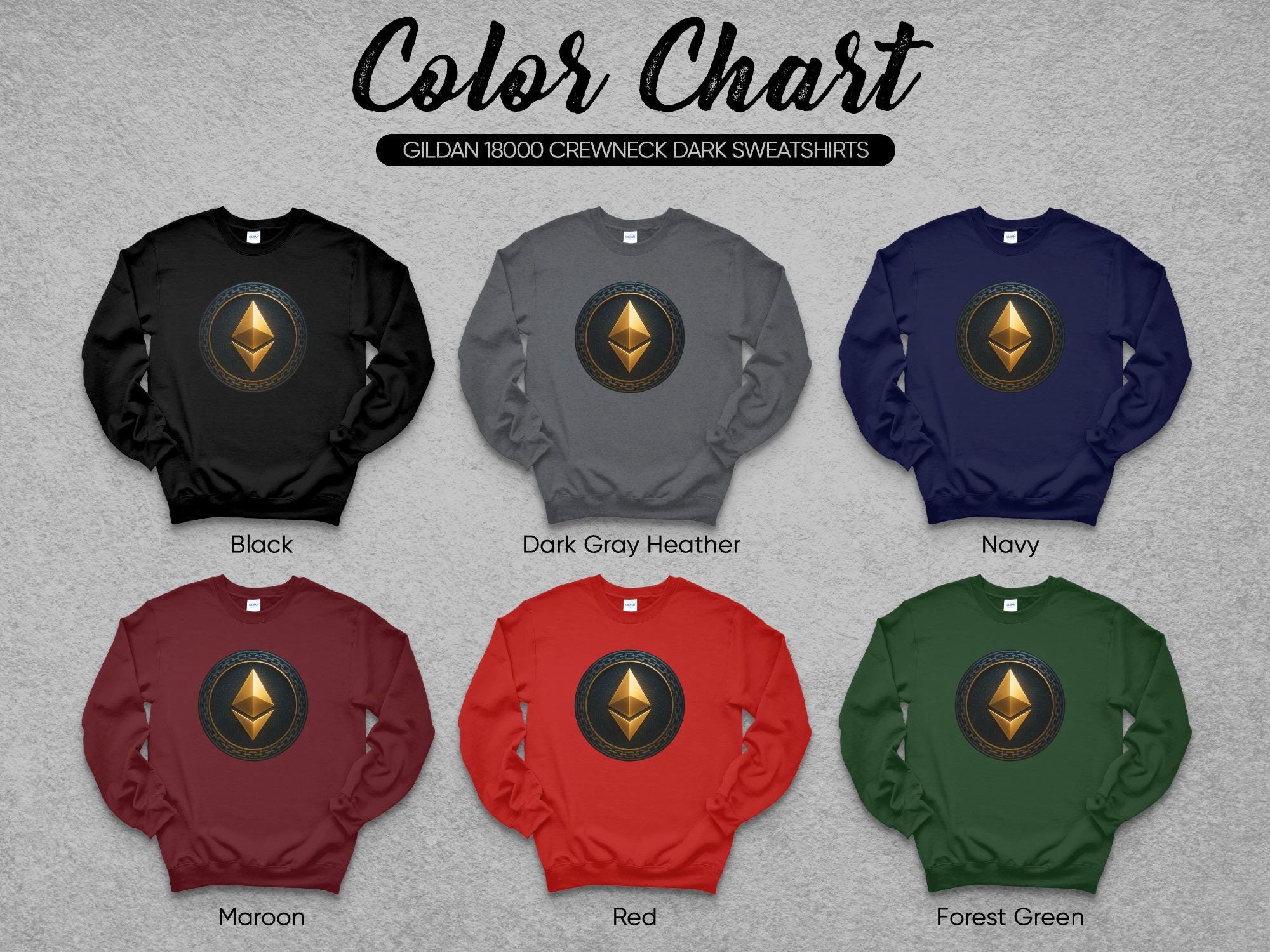 イーサリアム・クリプト・シャツ、ゴールドETHロゴTシャツ、ブロックチェーン・グラフィック・シャツ、クリプト・トレーダー・ギフトTシャツ、Web3インベスターTシャツ、分散型金融トップ