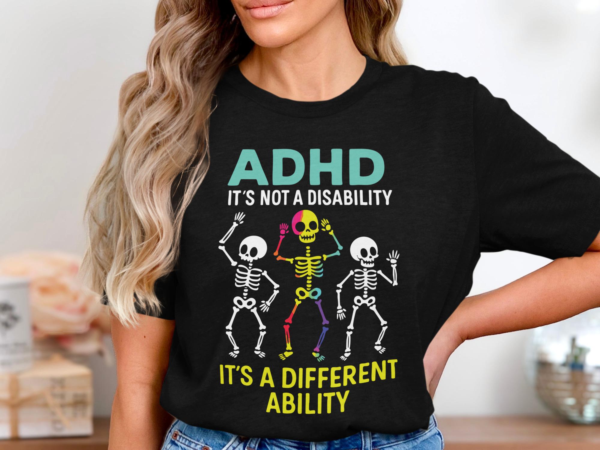 ADHD啓発Tシャツ、障害ではなく能力の違いTシャツ、神経多様性受容T