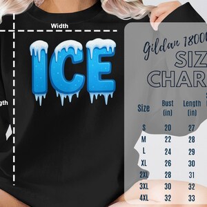 Ice Graphic Sweatshirt, Cool Blue Ice Drip Design, Trendy Winter Clothing, Men's and Women's Sizes Available, Gildan 18000 Shirt