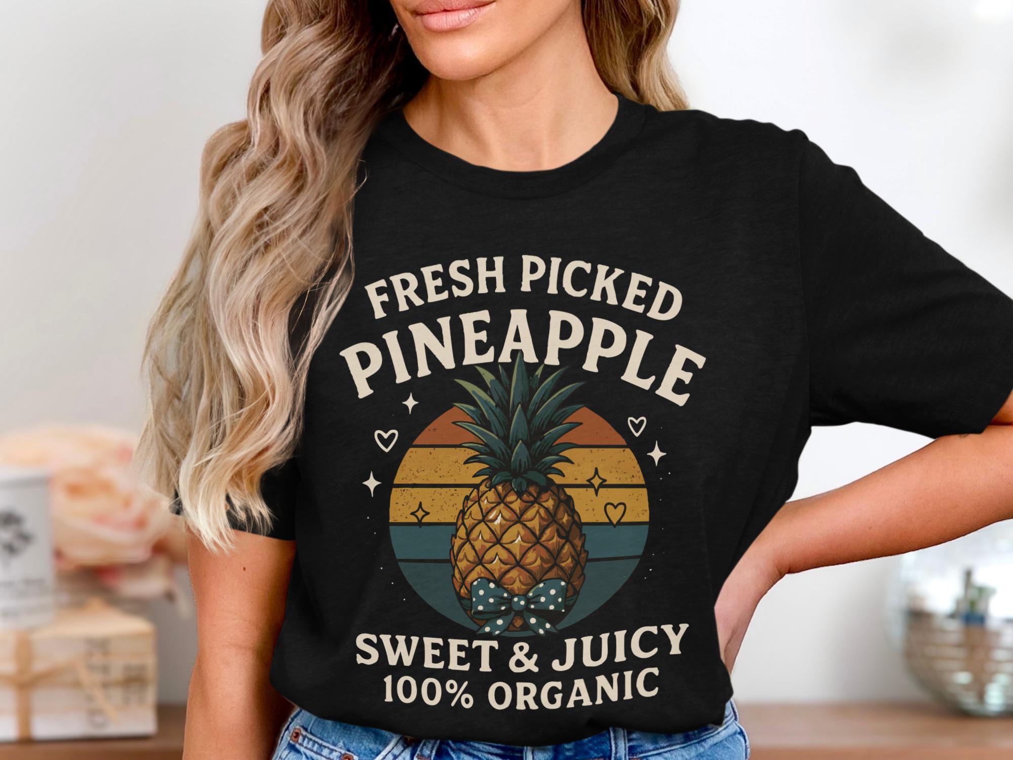 Pineapple Fruit T Shirt, Fresh Picked Organic Pineapple Tee, Sweet