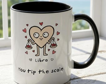 Libra Zodiac Valentine's Day Mug, Romantic Gift