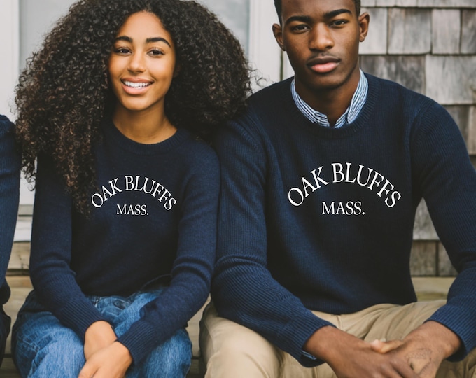 Oak Bluffs, MA Printed Crewneck Sweatshirt – Martha’s Vineyard Tribute