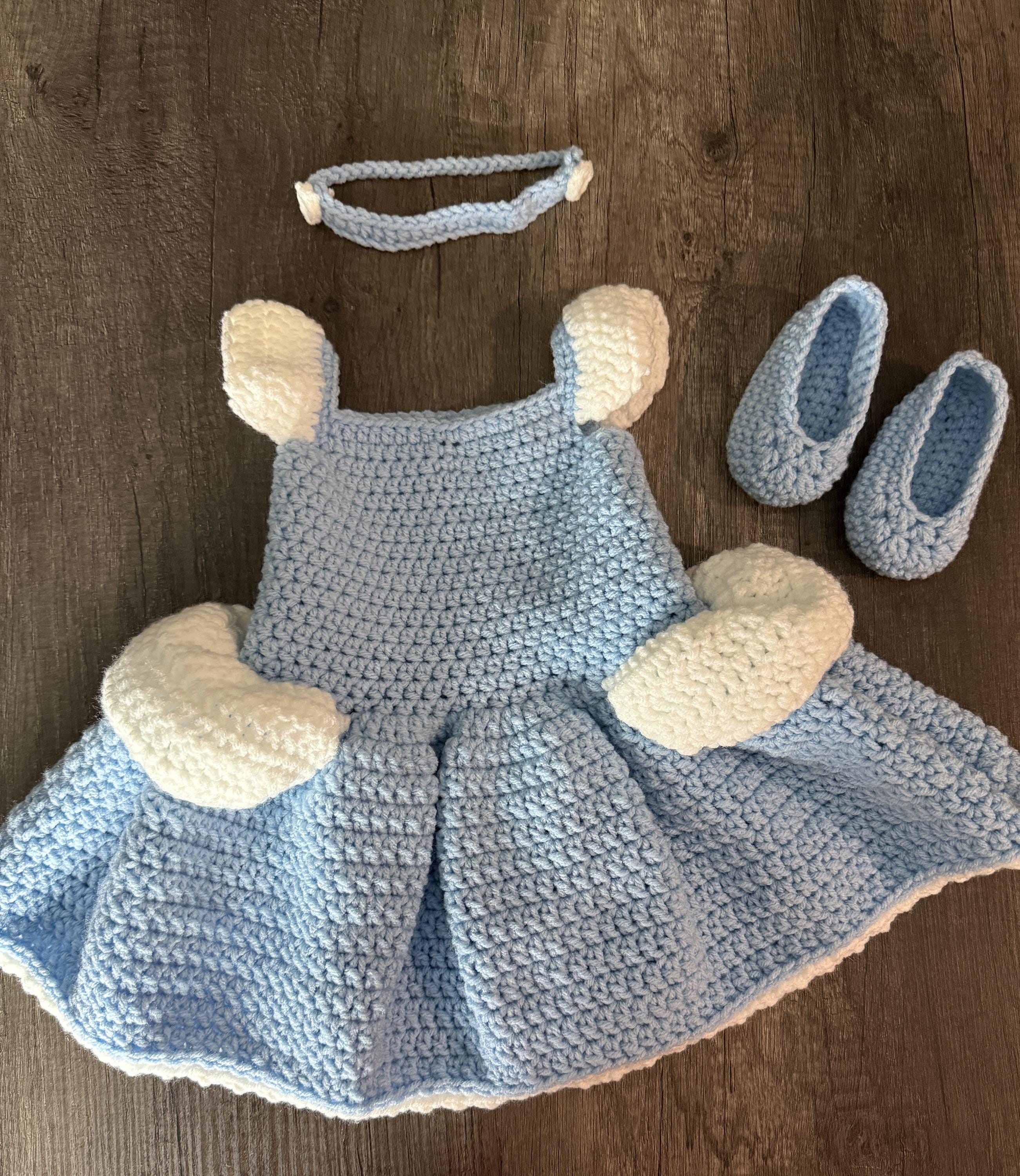 Crochet Cinderella Inspired Baby Princess Outfit -- Handmade Photo Prop Set