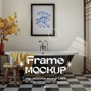 Minimalist Black and White Modern Bathroom Frame