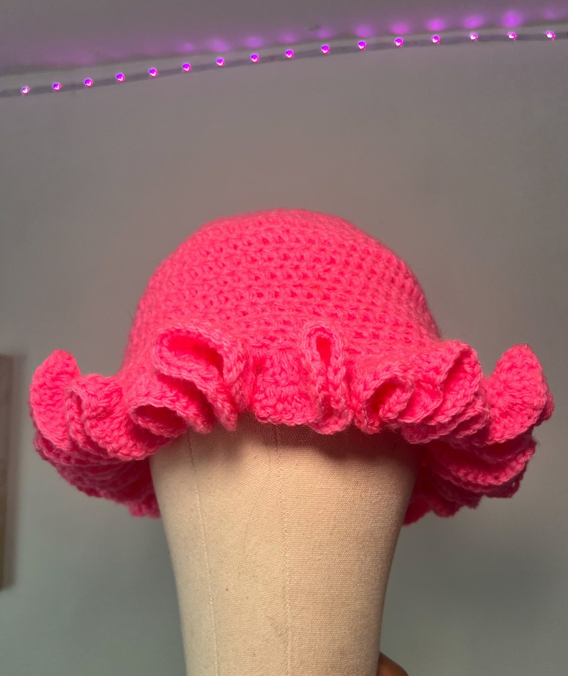 Hat Ruffles Red Crocheted Ruffle Hat - Single Color, Medium Sized Ruffles - Etsy