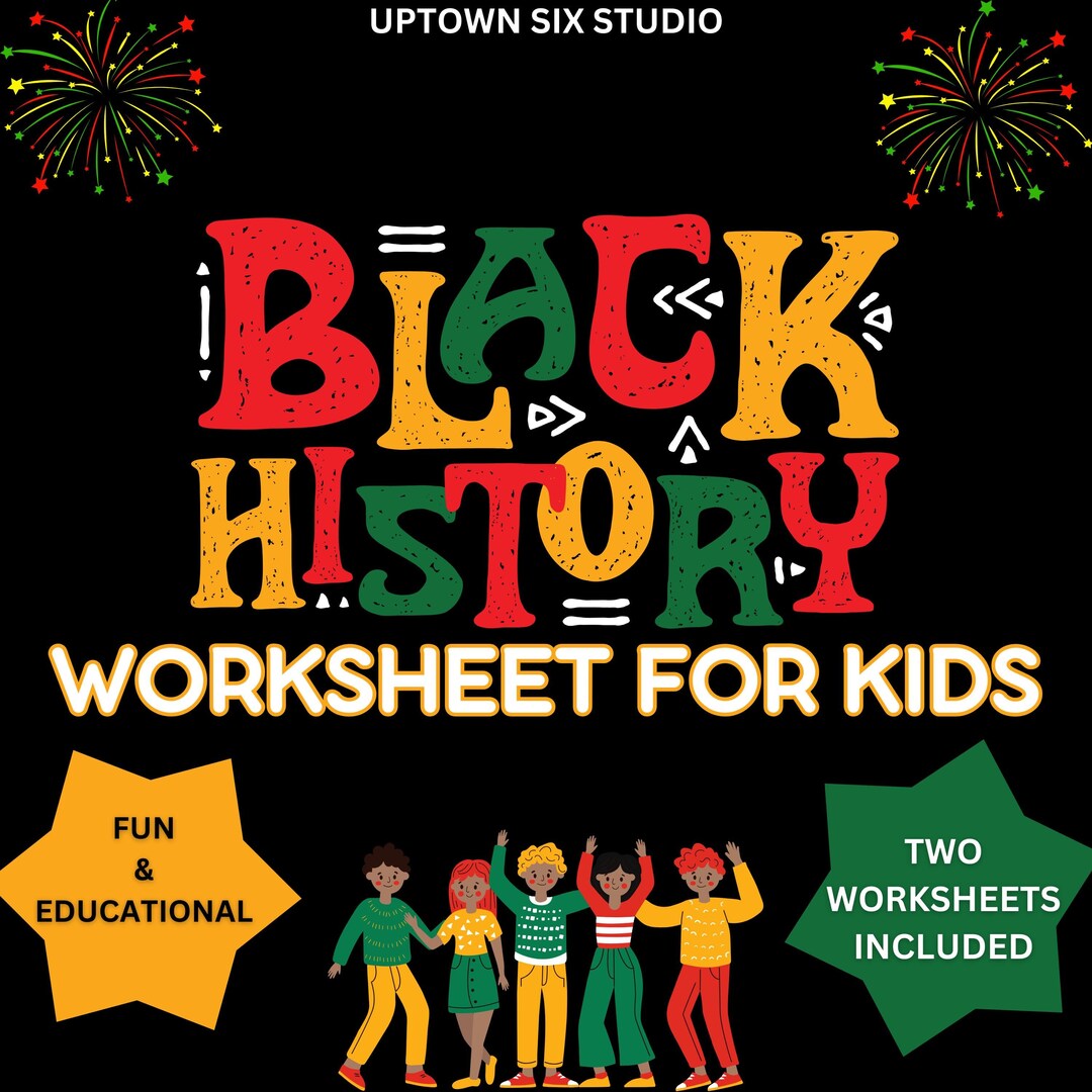 Black History Printable Worksheets for Kids Educational Homeschooling