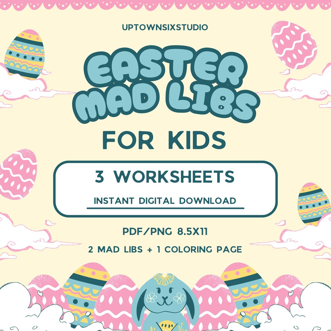 Easter Mad Libs for Kids | Printable Worksheets | Coloring Page | Fun ...
