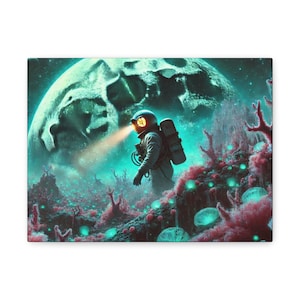 Cosmic Astronaut Canvas Art, Space Wall Decor, Sci-Fi Home Decoration, Unique Gift for Space Lovers, Artistic Wall Art